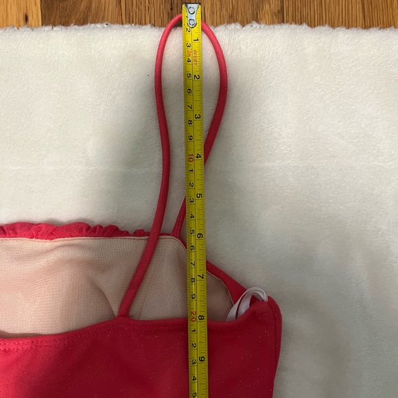 Vintage Taboo Prom Maxi Dress Coral Pink Small Sparkle Spaghetti Strap - Picture 10 of 10